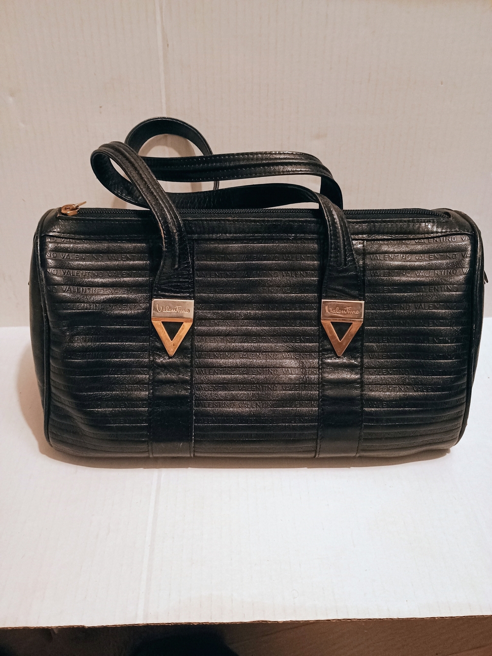 Vintage Mario Valentino Black Quilted Leather Hand Bag
